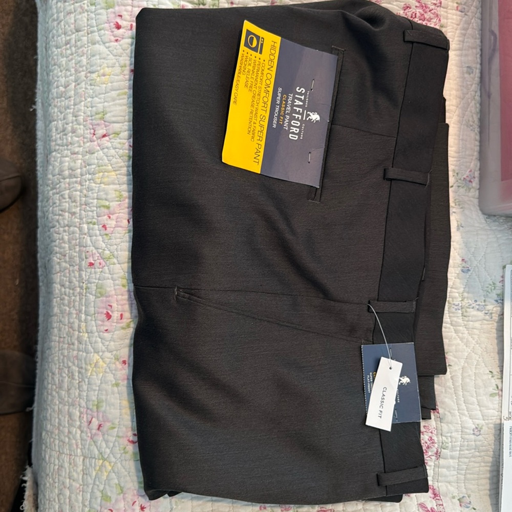 New Stafford Travel Classic Fit pants. Size 44 x  30.  Charcoal.